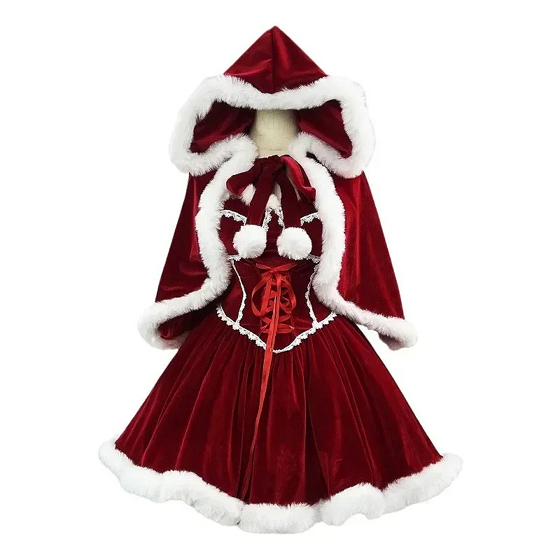 New Year Red Dress Cloak Cospl - Women Fashion Reddit ulasan dan harga