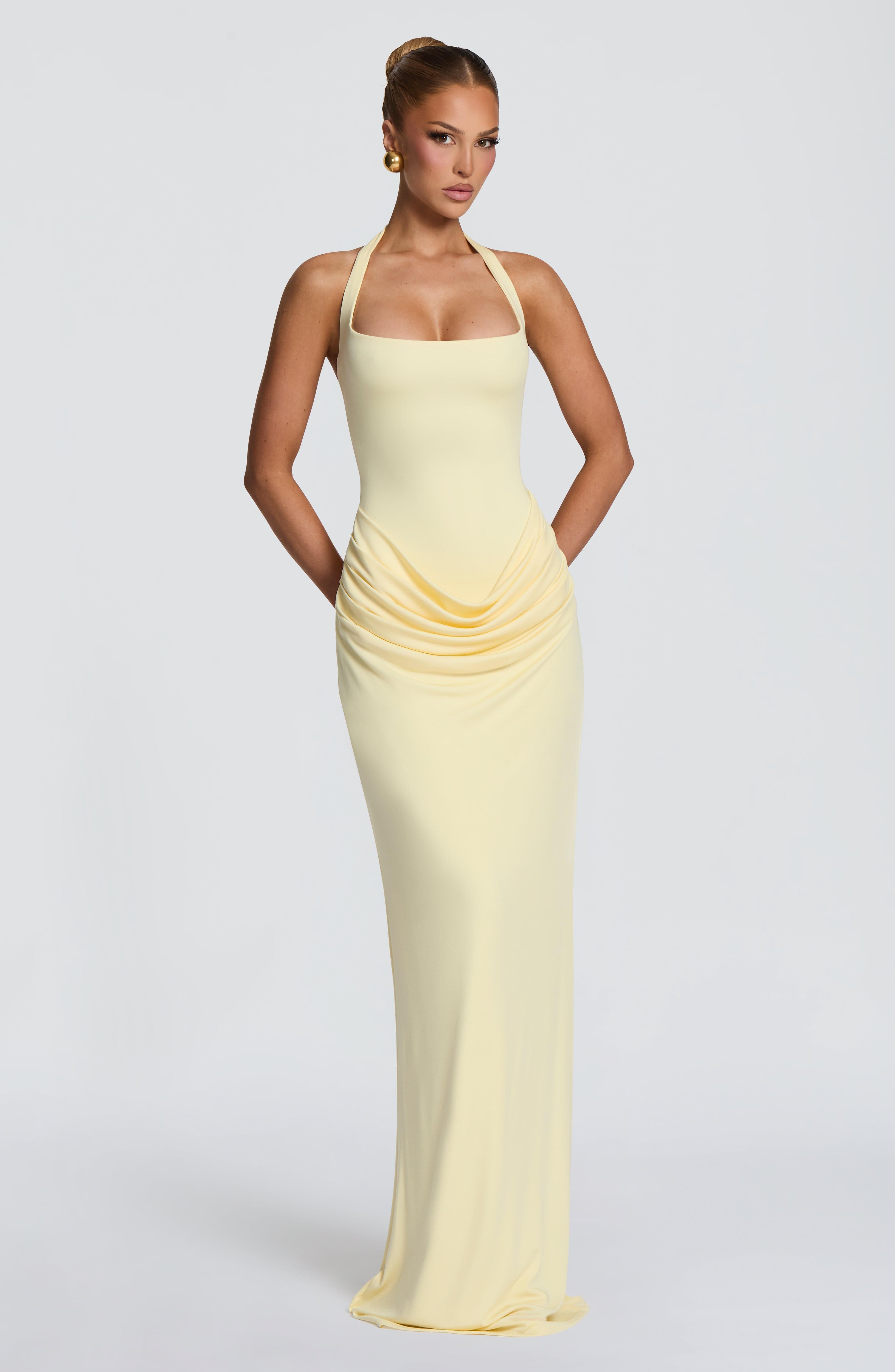 Halter Square Neck Maxi Dress  - Bodycon Dress Women ulasan dan harga