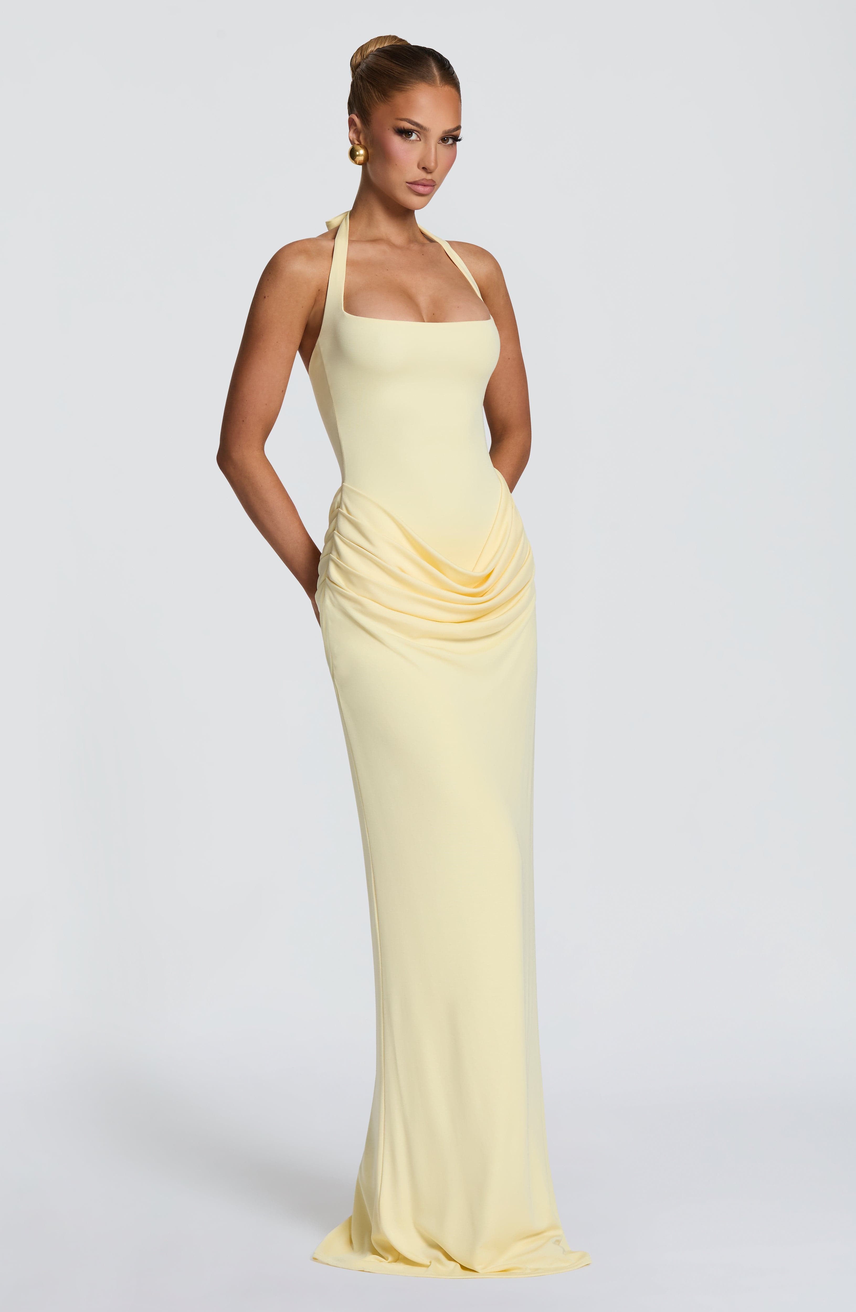 Halter Square Neck Maxi Dress  - Bodycon Dress Women ulasan dan harga