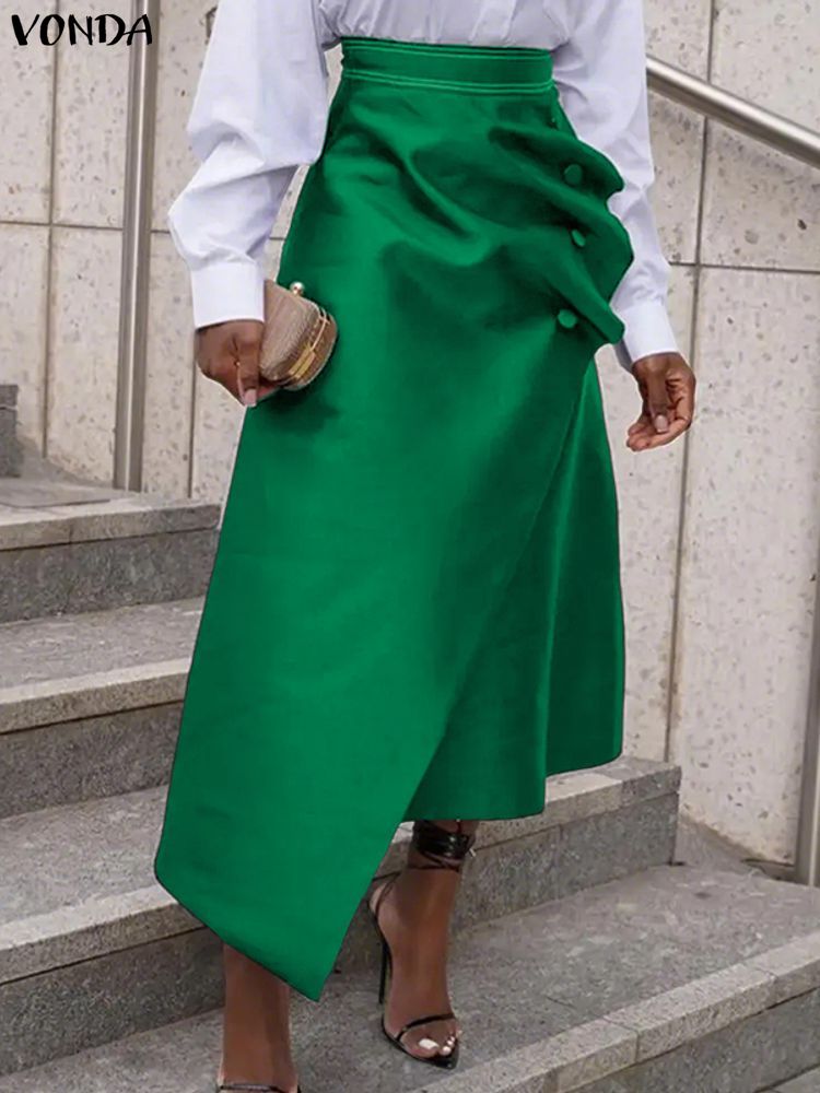 Plus Size Satin Skirts VONDA E - A-Line Skirt Midi ulasan dan harga