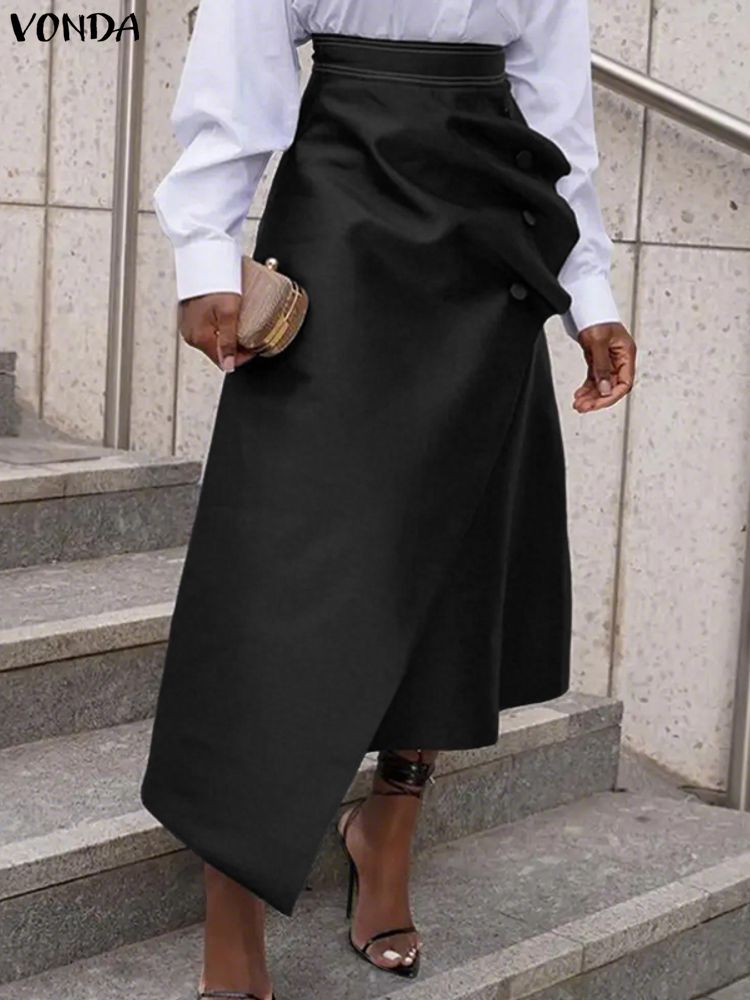 Plus Size Satin Skirts VONDA E - A-Line Skirt Midi ulasan dan harga