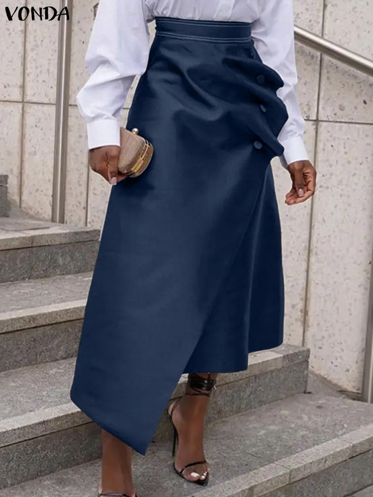 Plus Size Satin Skirts VONDA E - A-Line Skirt Midi ulasan dan harga