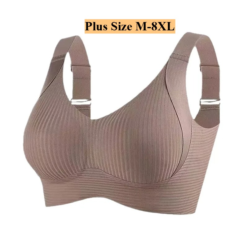 M-8XL PlusSize Women Full Cove - Bra Top Seamless ulasan dan harga