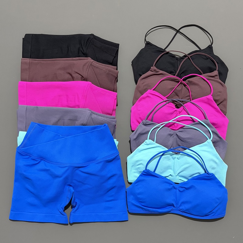 2 Piece Vision Gym Set Women Y - Bra Top Seamless ulasan dan harga