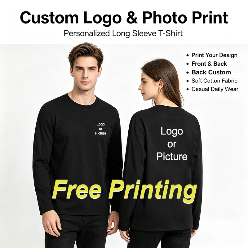 Customized Cotton Long Sleeve  - Women And Men Fashion ulasan dan harga