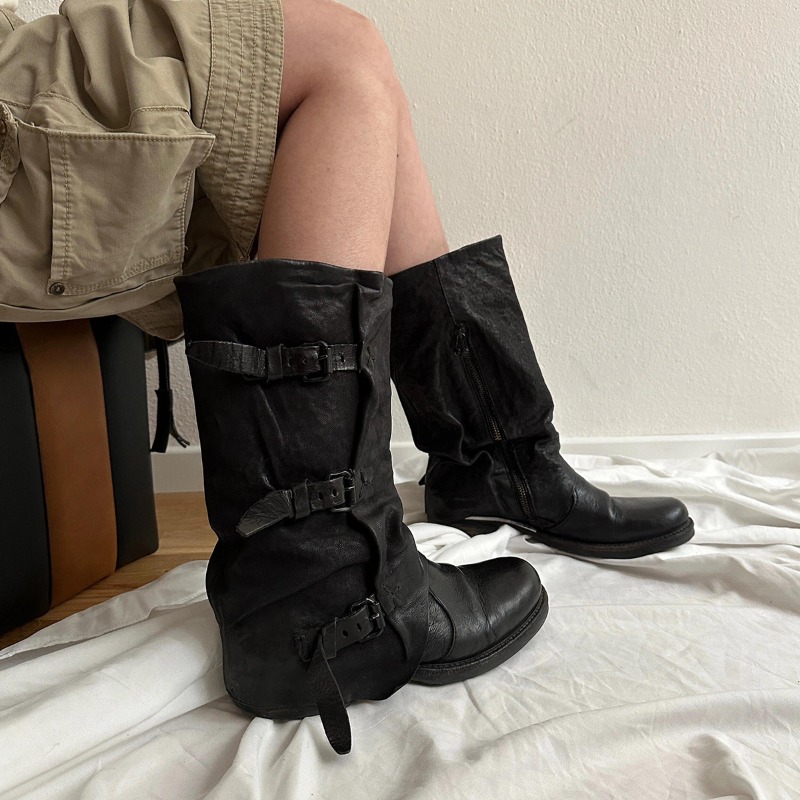 Classic Women Shoes Retro Luxu - Women'S Fashion Knee High Boots ulasan dan harga